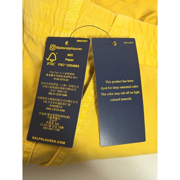 NEW Ralph Lauren Polo Mens 5" Stretch Classic Fit Chino Short Yellow XXL Preppy - Picture 10 of 15